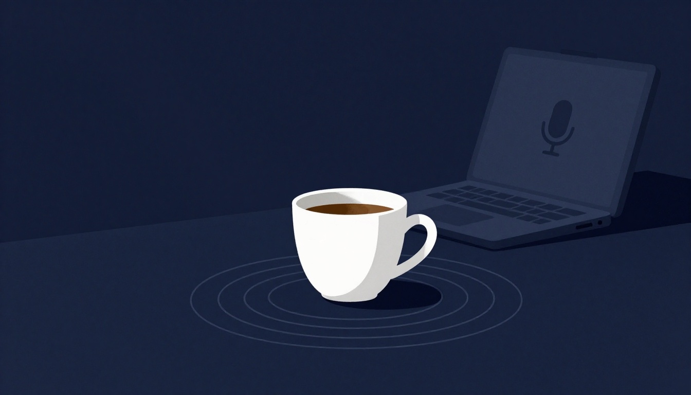 In the hushed office, the only sound is a cup being set down